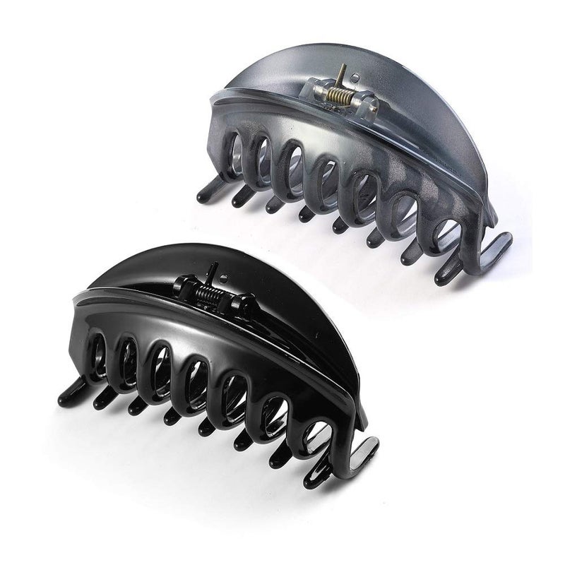 Rosette Hair Premium Chic Styling Hair Claw Clip Strong Holding Power Hair Clips Clamps Indoor Outdoor Hair Grip Hairpins Hairgrip for Women and Girls Hair Barrettes For Thick Hair BlackGray