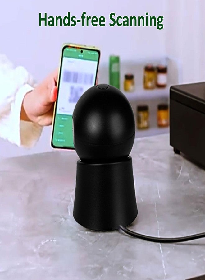 Rabitpos 1D 2D Barcode Scanner Desktop, USB Wired Handsfree QR Scanner, Omnidirectional Bar Code Reader Support Screen Code Scanning for POS PC Supermarket Library Retail Bookstore - Image 5