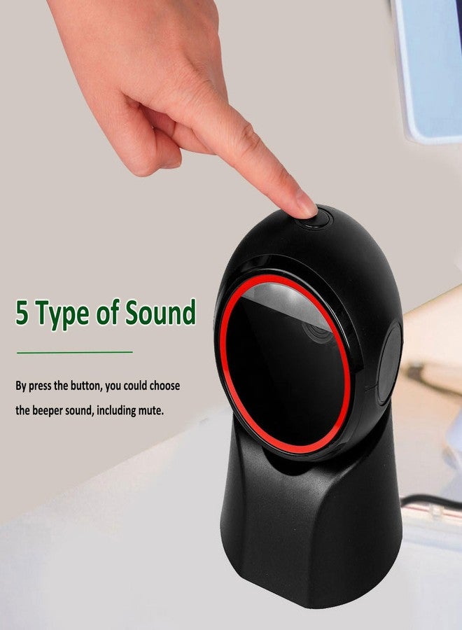 Rabitpos 1D 2D Barcode Scanner Desktop, USB Wired Handsfree QR Scanner, Omnidirectional Bar Code Reader Support Screen Code Scanning for POS PC Supermarket Library Retail Bookstore - Image 4