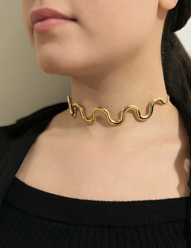 هزمير جولري Divine Infinity Spriral Choker Necklace