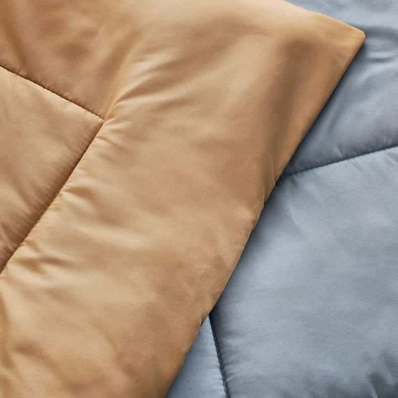 Pan Home طقم لحاف عكسي مكون من قطعتين 135x220 سم - أزرق معدني/ خردل - Image 3