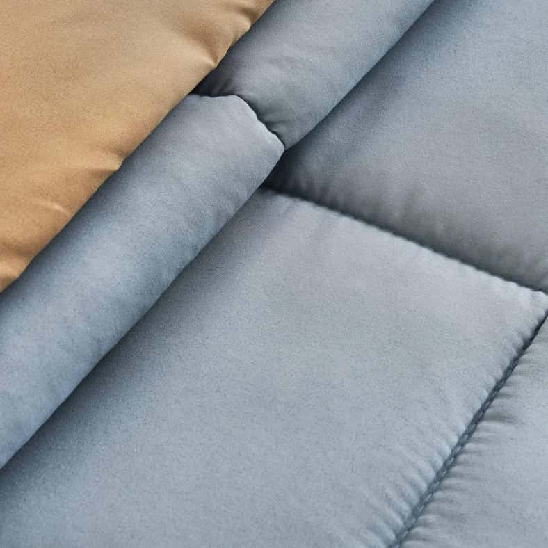 Pan Home طقم لحاف عكسي مكون من قطعتين 135x220 سم - أزرق معدني/ خردل - Image 4