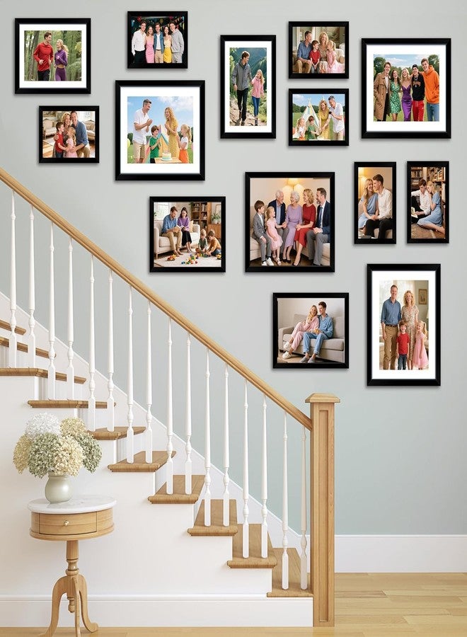 HOMERHYME إطارات صور هومرهايم مقاس 8×10، مجموعة من 8 إطارات صور سوداء للعرض على الطاولة أو الحائط، لعرض صور مقاس 5×7 مع إطار داخلي أو 8×10 بدون إطار، إطارات ملصقات مع زجاج شبكي عالي الجودة لتزيين جدران المنزل أو المكتب - Image 5