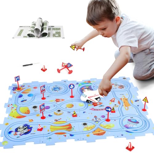 YOOYID New Plastic Puzzles for Kids Ages 35 with A Cute Vehicle Toddler Puzzles Gift Critical Thinking Educational Toys Toys for 3 4 5 6 Year Old Boys Girls Fun Race Car Track Montessori Toys for Kids - Image 1