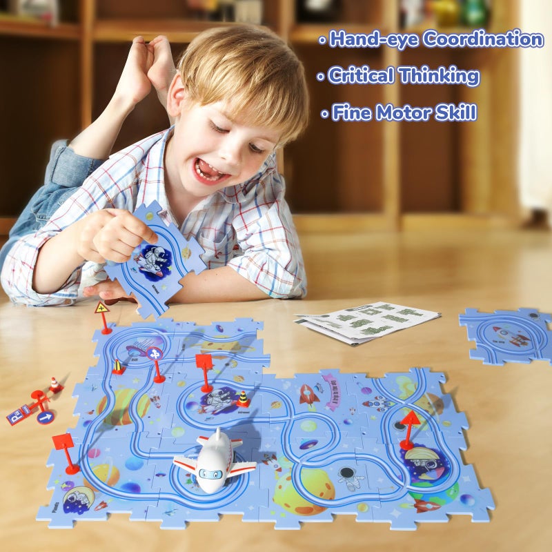YOOYID New Plastic Puzzles for Kids Ages 35 with A Cute Vehicle Toddler Puzzles Gift Critical Thinking Educational Toys Toys for 3 4 5 6 Year Old Boys Girls Fun Race Car Track Montessori Toys for Kids - Image 3