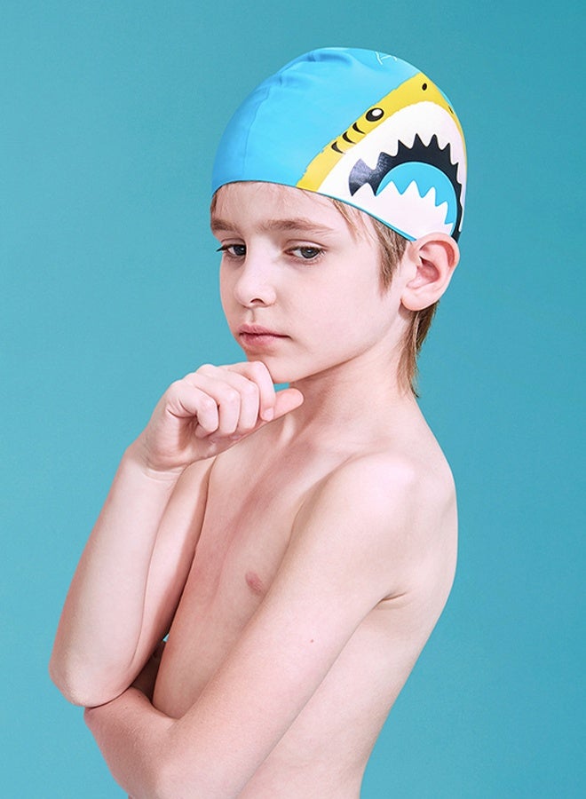 Lemon Kids Swim Goggles with Swim Cap, Waterproof Swim Cap Anti-Fog Clear Wide View Swimming Goggles with Ear Plugs for Kids 6-14(Blue)  - Image 5