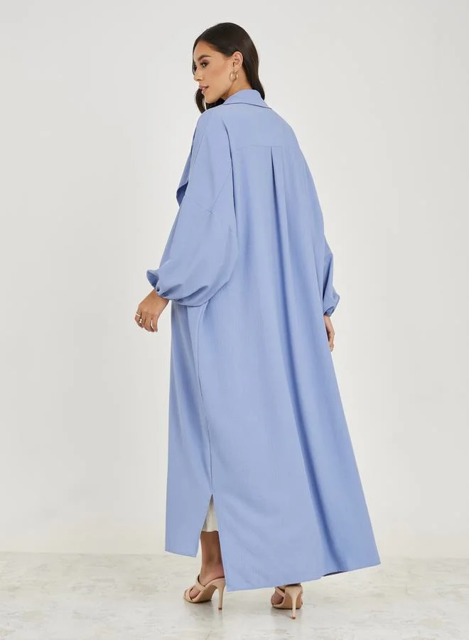 Styli Oversized Maxi Length Textured Kimono