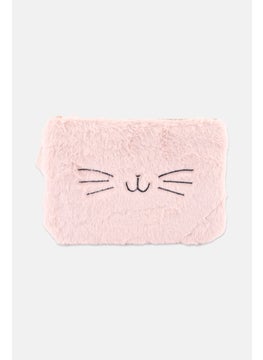 Posh  Pop Kids Girl Faux Fur Cosmetics Pouch Bag 18 H x 27 L x 3 W cm, Pink  - Image 1