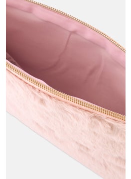 Posh  Pop Kids Girl Faux Fur Cosmetics Pouch Bag 18 H x 27 L x 3 W cm, Pink  - Image 3