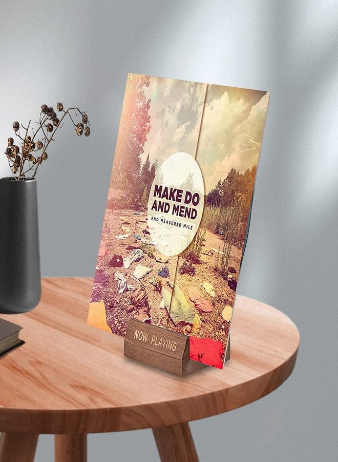 DIDUDIDU Vinyl Record Holder Display Stand - Tabletop Now Playing Album Cover Holder - Now Spinning Record Rack - Single CD Stand LP Display Shelf - Wooden Vinyls Records Storage Organizer - Modern Home Decor - Image 2