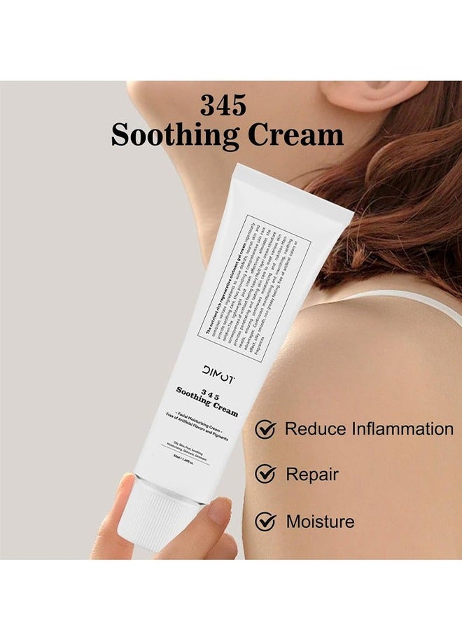 ديموت 345 كريم ريليف كير - 345 كريم إصلاح مكثف ، كريم مرطب مهدئ ، كريم حاجز للوجه ، كريم للوجه ، كريم للوجه ، العناية بالبشرة للبشرة الجافة والحساسة - ترطيب دائم وإصلاح الحاجز 50 مل - Image 4