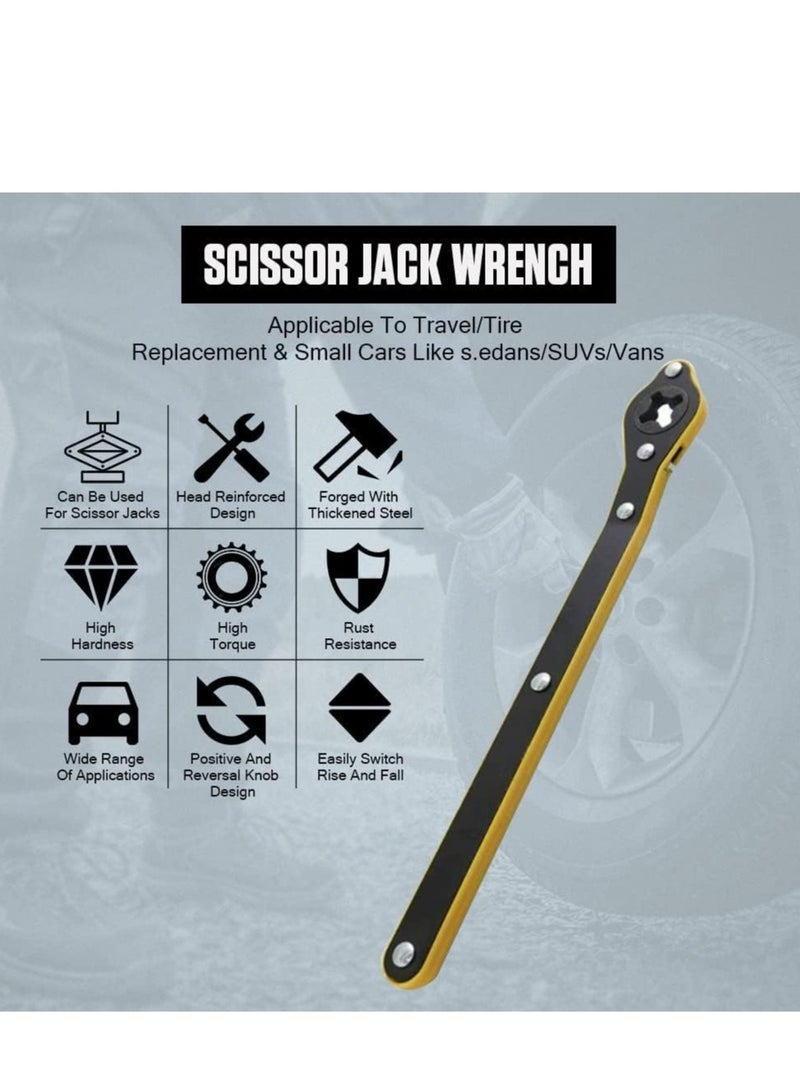 34cm Car Jack Wrench – Effort-Saving 0.6cm Thick Metal Handle (2cm Diameter), Quick-Lift Garage Jack Wrench for Small Cars, SUVs, and Pickup Trucks multicolour  - Image 4
