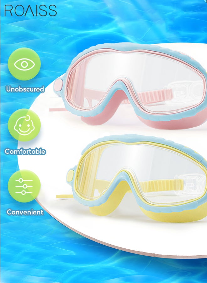 roaiss 2 Pack Kids Swim Goggles for Child Teen Age 4-14 Kids Goggles for Swimming Adjustable Strap with Earplugs No Leaking Anti-Fog Waterproof  - Image 1