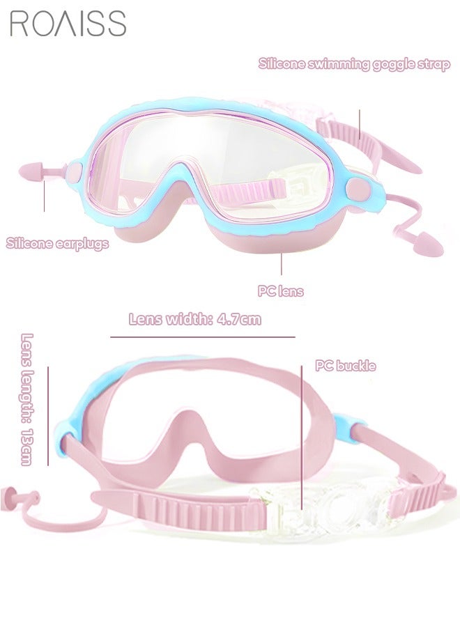 roaiss 2 Pack Kids Swim Goggles for Child Teen Age 4-14 Kids Goggles for Swimming Adjustable Strap with Earplugs No Leaking Anti-Fog Waterproof  - Image 3