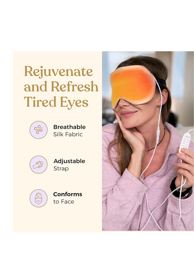 DROP OF DIVINITI Heated Eye Mask for Dry Eye Relief - Stye Eye Treatment, Warming Eye Mask for Dry Eyes Mask Warm Compress for Eyes, Sinus Mask Heated Eye Patch - Dry Eye Mask Moist Heat Electric Warming - Champagne - Image 5