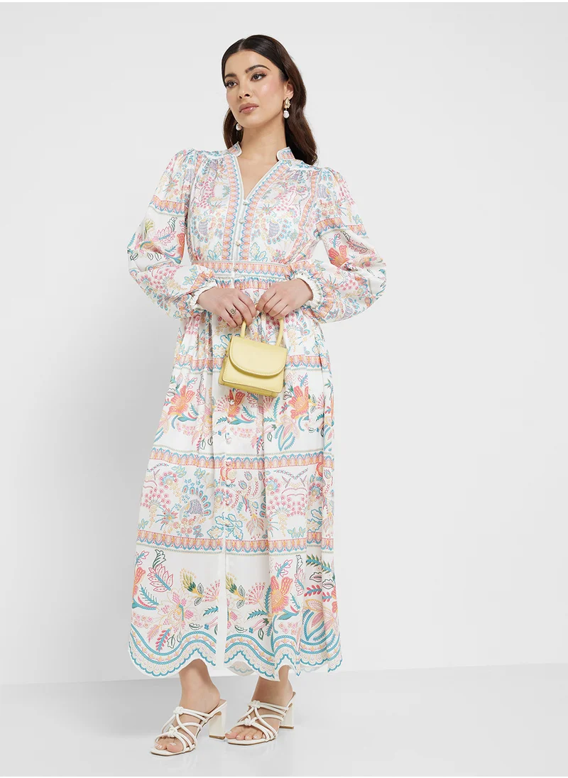 خزانة Abstract Print Dress