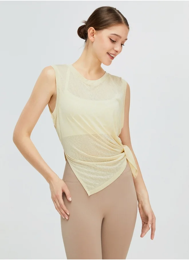 كون.يوغا Womens Tank Top Round Neckline Shirt