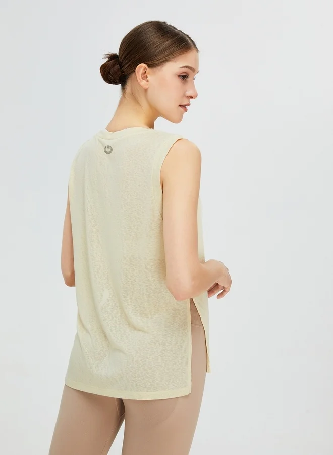 KAWN.YOGA Womens Tank Top Round Neckline Shirt