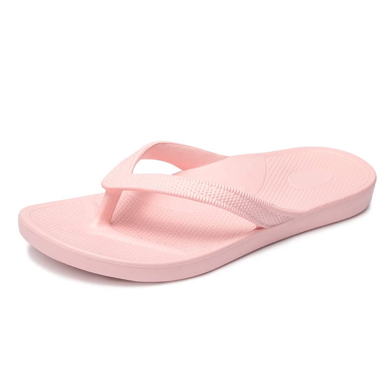 Huayuanwell Women's Flip Flops Thong Sandals Shower Slippers Beach Pool Bathroom Slides Sandals (9, Pink) - Image 1