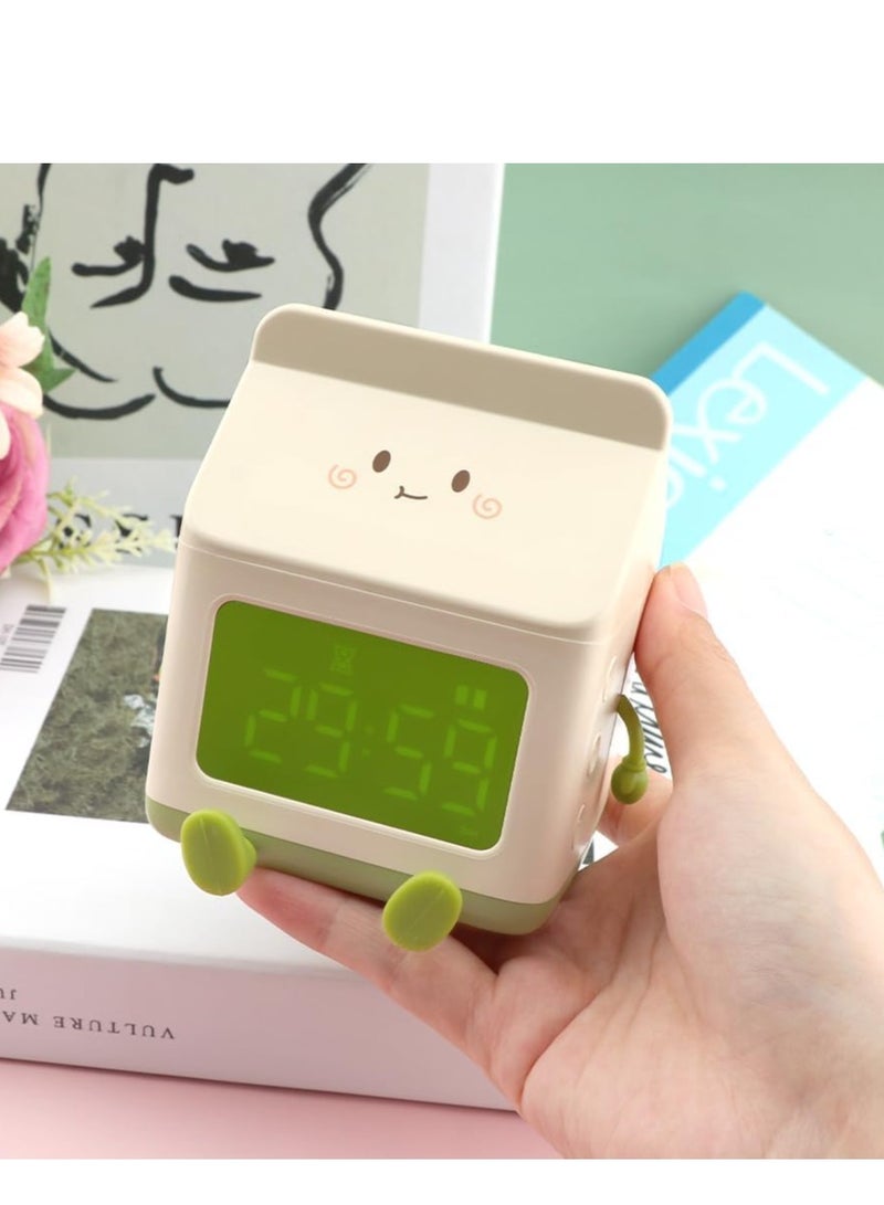 KASTWAVE Kids Alarm Clock, Digital Alarm Clock for Bedrooms,   Milk Box Shape Clock Children Wake Up Clock,5 Minute Alarm, Rechargeable Alarm Clock for Bedroom Room Decor Birthday Gift - Image 3