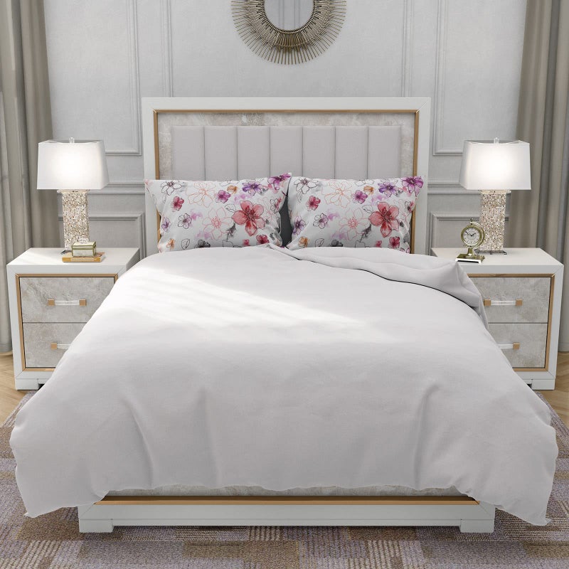 YIYEA Standard Pillow Cases Set of 2  Ultra Soft Double Brushed Microfiber Pillowcases Standard  Floral Bed Pillow Covers  Fade Resistant  Easy Slip-On (20""x26"") - Image 4