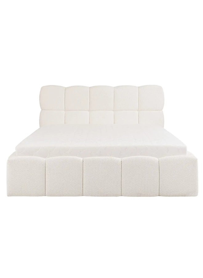 Bed and Mattress Home Haven Hideway Upholstered Premium Queen Size ( Mattress Size 160 X 200 CM ) Off White Color Bed Size 220 W X 180 L CM ( Mattress Sold Separately )  - Image 3