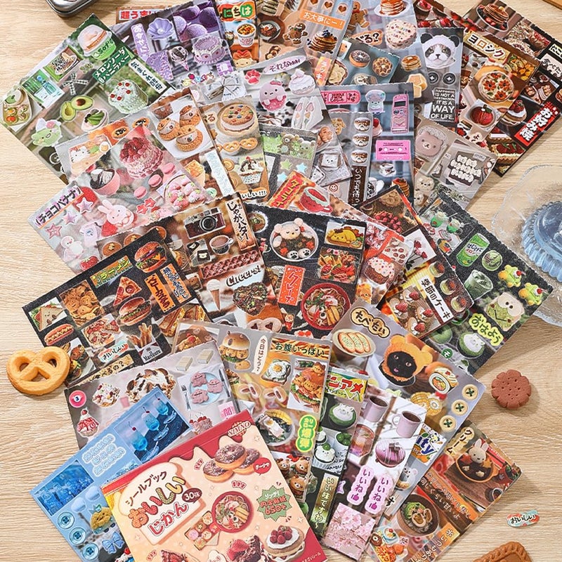 Alideco 30pcs Scrapbook Stickers Vintage Gourmet Desserts Sticker Book for Adults journaling Stickers for Scrapbooking (binfenshiguang) - Image 5
