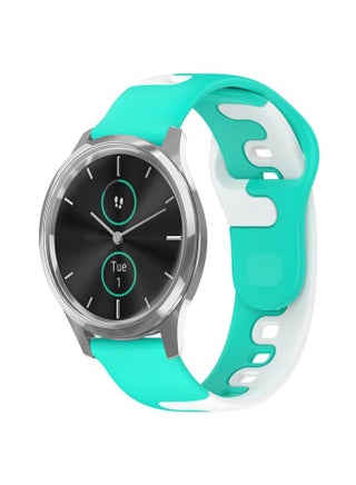 Replacement Strap For Garmin VivoMove Luxe 20mm Double Color Silicone Watch Band Cyan+White - pzsku/ZB6C2C390C22B8FD926DBZ/45/_/1714870313/1e745d0d-a74d-4d26-8048-40c14dfebebc