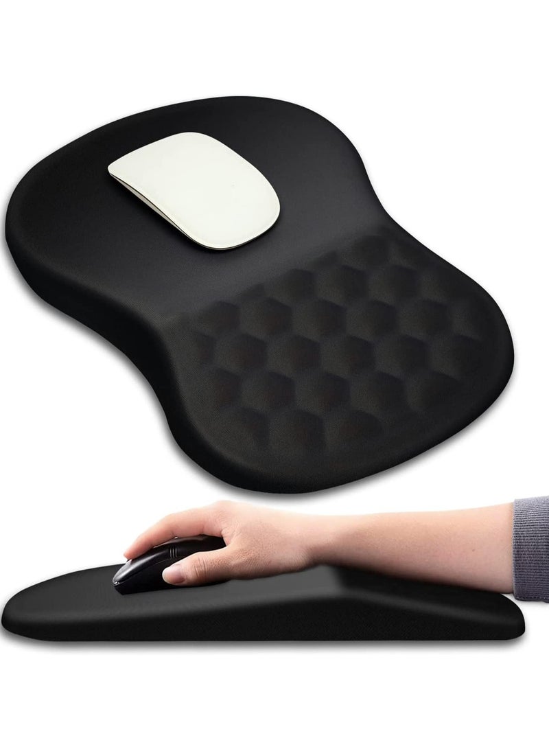 erorex Mouse Pad Wrist Support Ergonomic Pain Relief Keyboard Rest Comfortable Memory Foam With Non-Slip PU Base Mouse Pads For Desk Computer Keyboard Home Office (Round) - Image 1