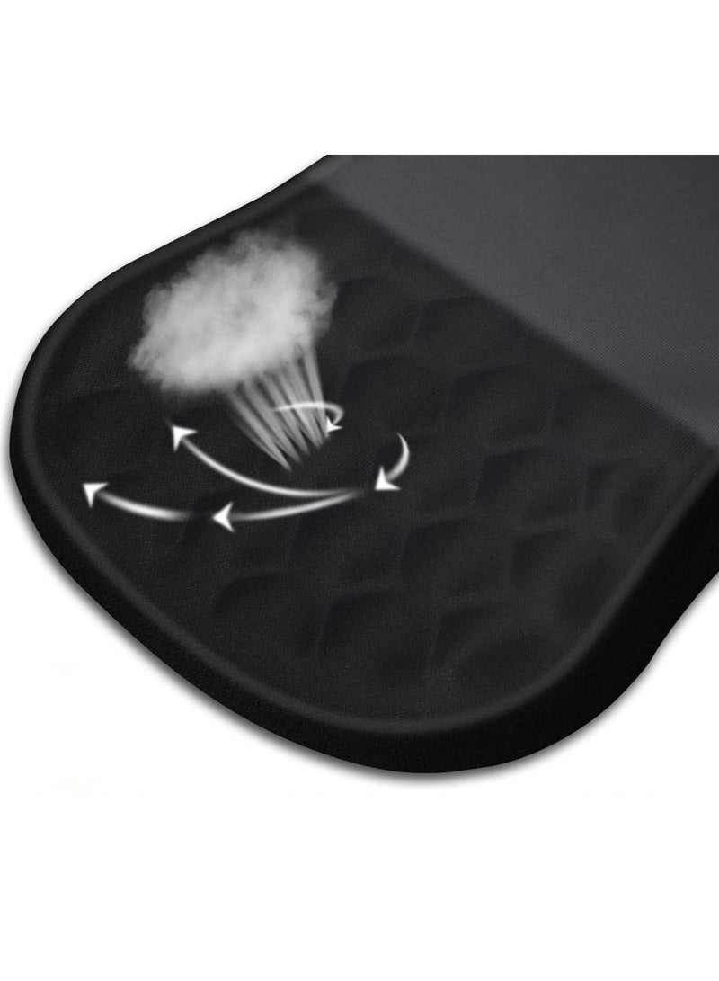 erorex Mouse Pad Wrist Support Ergonomic Pain Relief Keyboard Rest Comfortable Memory Foam With Non-Slip PU Base Mouse Pads For Desk Computer Keyboard Home Office (Round) - Image 2