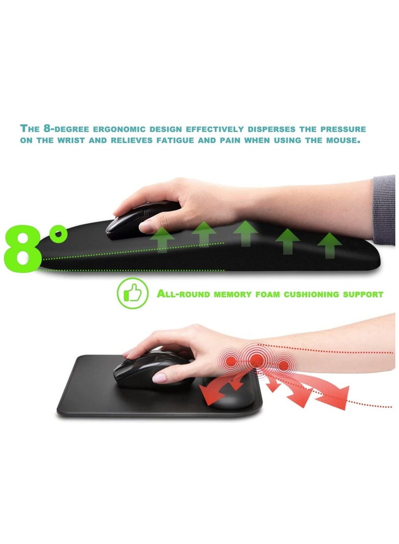 erorex Mouse Pad Wrist Support Ergonomic Pain Relief Keyboard Rest Comfortable Memory Foam With Non-Slip PU Base Mouse Pads For Desk Computer Keyboard Home Office (Round) - Image 3