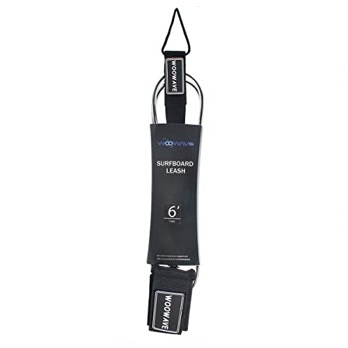 WOOWAVE Surfboard Leash Premium Surf Leash SUP Leg Rope Straight 6/7/8/9 feet for All Types of Surfboards (Clear Black Core, 9ft & 7mm) - Image 2