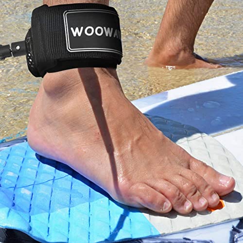 WOOWAVE Surfboard Leash Premium Surf Leash SUP Leg Rope Straight 6/7/8/9 feet for All Types of Surfboards (Clear Black Core, 9ft & 7mm) - Image 5