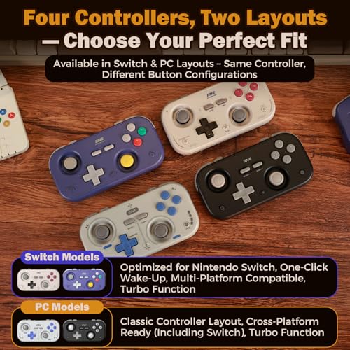 IINE Retro Pocket Game Controller with Hall Effect Joysticks, Switch 1 & 2 Compatible, Wireless Gamepad for Steam Deck, PC, Android, iOS, Customizable D-Pad, Vibration & Motion Control (Purple) - Image 4