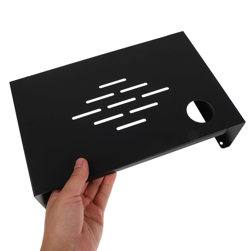 Black Metal Monitor Riser Stand With Storage Shelf For Desk Organization - Image 4