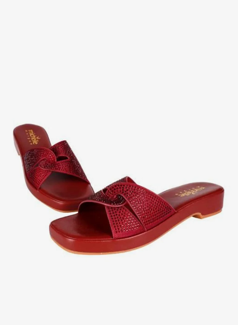 Michelle Morgan 092-2792 Michelle Morgan Ladies Fashion Heeled Sandals 314ZD61J  Bordo