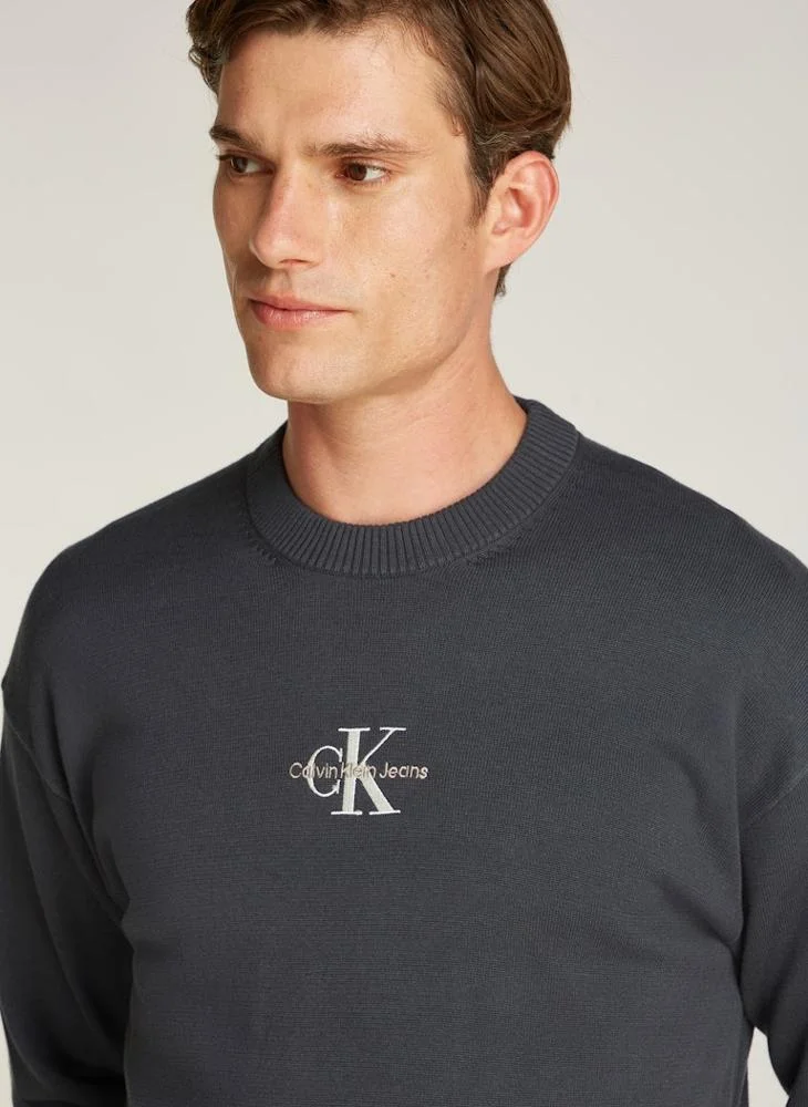 كالفن كلاين جينز Logo Print Crew Neck Sweater