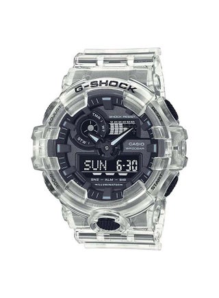 Round Shape Resin Band Analog & Digital Wrist Watch 57 mm - White - GA-700SKE-7ADR
