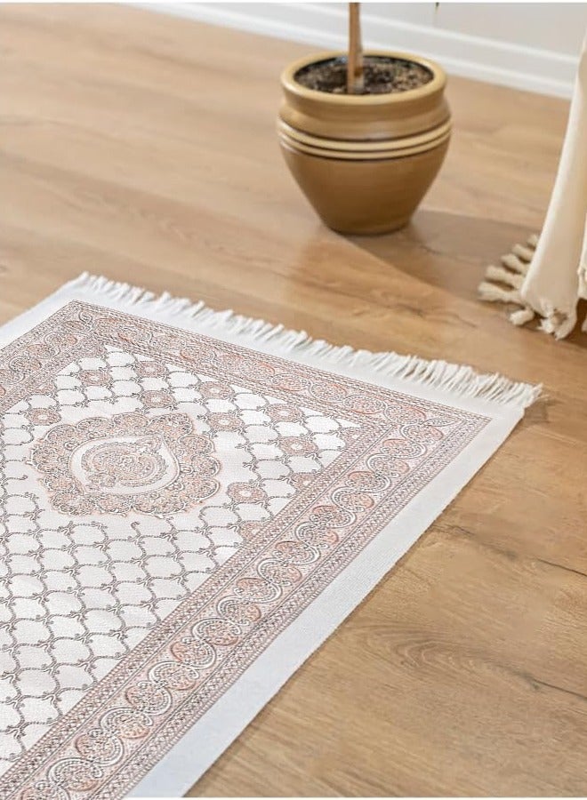 3PCS Prayer Mat Set, Beautiful Prayer Mat, With Pouch and Tasbih, Premium Quality Skin Friendly Materiel, Foldable Prayer Carpet Mat, Ideal for Home, Travelling, At Office, At Work, For Ramadan, Eid Etc, Best Gift Idea Prayer(Gold)