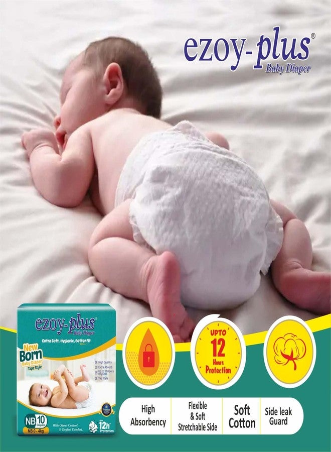 Ezoyplus New Born Baby Diapers Tape Style (0-4kg) | 12 Hours Dryness | Extra Soft & Hygienic | Newborn Diapers 100 Count - Image 4