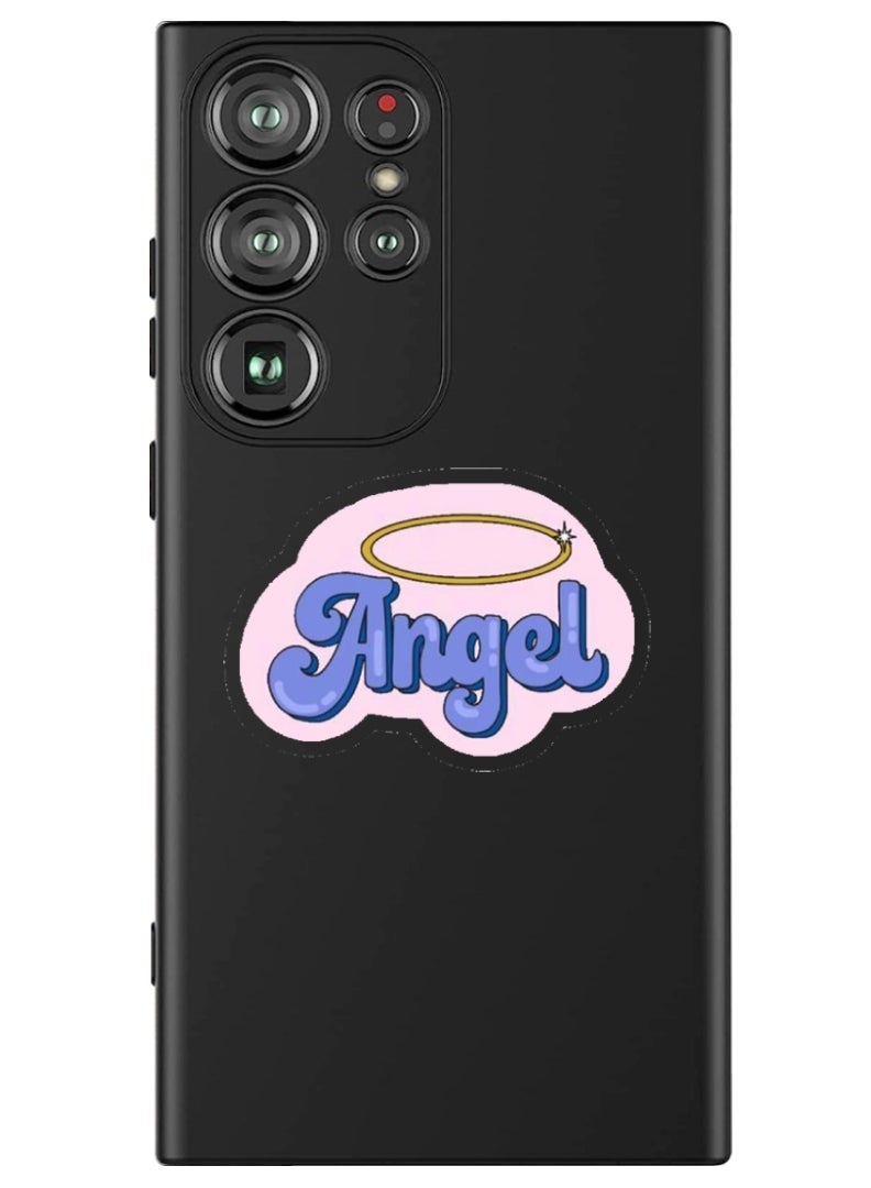 Theodor Protective Slim Fit Case Liquid Silicone Cover with Full Body Protection Anti-Scratch Shockproof Case For Samsung Galaxy S24 Ultra (Black) - Angel - Image 1