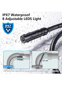 RIVULET Rivulet Endoscope Camera with Light 43 HD 1080P 164ft SemiRigid Cable IP67 Waterproof Black  - Image 5