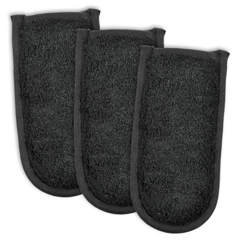 DII DII Basic Terry Collection Quilted 100 Cotton Pan Handle Black 3 Piece 