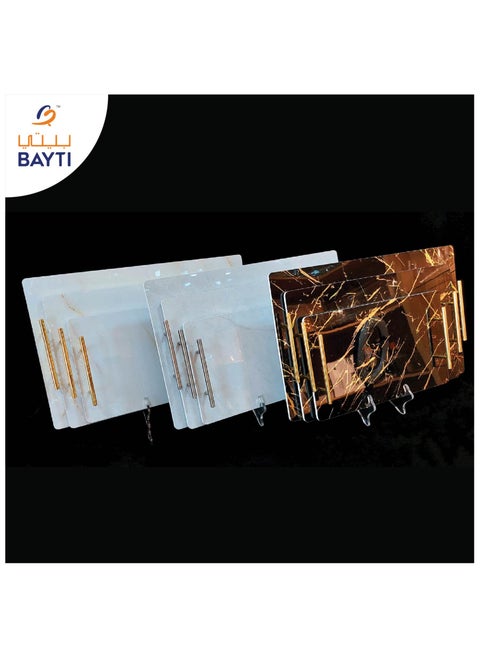 Rose Rectangular Tray Marble Meduim