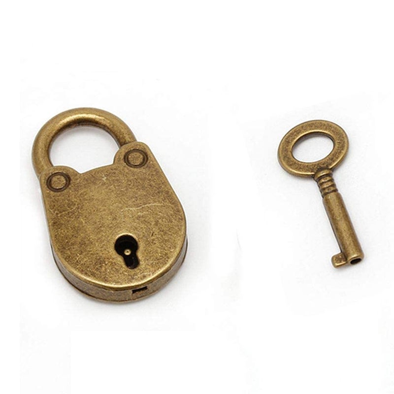 Rich Boxer 3Pcs Mini Bronze Antique Padlock Small Metal Padlock Archaize Style Lock Mini Lock with Key - Image 3
