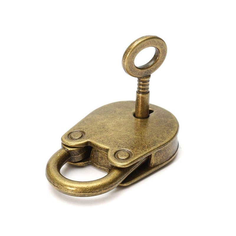 Rich Boxer 3Pcs Mini Bronze Antique Padlock Small Metal Padlock Archaize Style Lock Mini Lock with Key - Image 4