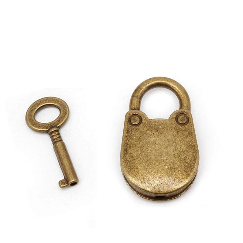 Rich Boxer 3Pcs Mini Bronze Antique Padlock Small Metal Padlock Archaize Style Lock Mini Lock with Key - Image 5