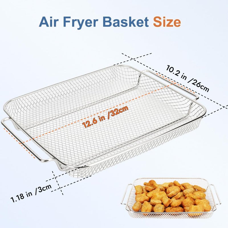 YQL Air Fryer Basket Replacement for Emeril Lagasse 26 QT Everyday French Door 360 Extra Large Air Fryer, 12.6" x 10.2" Stainless Steel Baking Tray,Wire Rack Emeril Lagasse Oven Accessories - Image 3