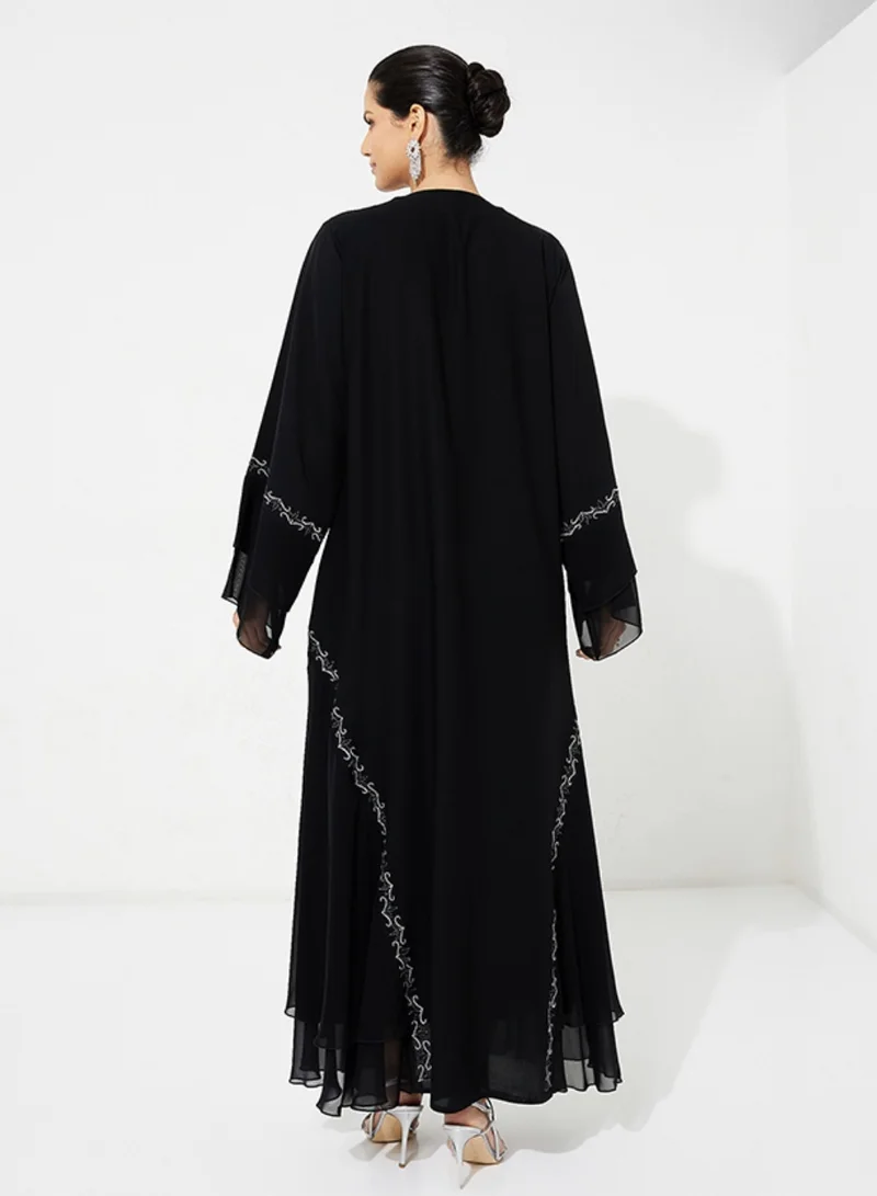 Rosette Abaya Chiffon floral abaya