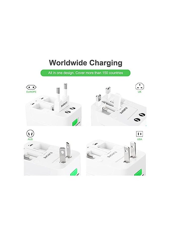 UNIVERSAL All in One Universal Travel Adapter Wall Charger with Dual USB Charging Ports Pack of 2 - Image 3
